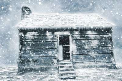 冬天 小屋 窝棚 雪 弃 艺术 设计 剪贴簿 优质的 页
