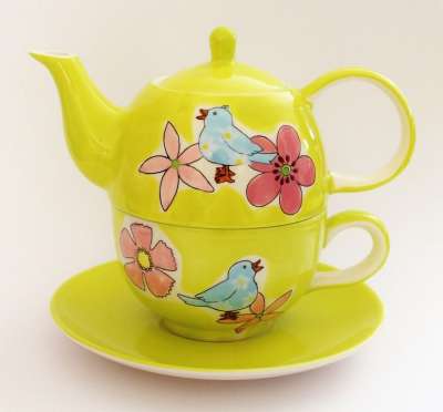 茶壶 冬天 杯子 喝茶 绿色 开花 菜肴 瓷