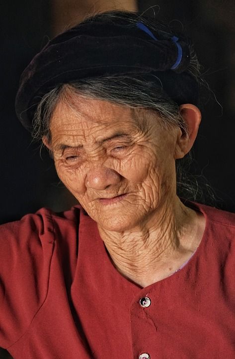 女士 长老 高级的 脸 皱纹 老的 老人 美丽 越南人 肖像