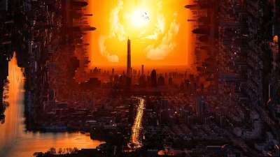 日落 日出 黄昏 全景 户外 太阳 开始 幻想