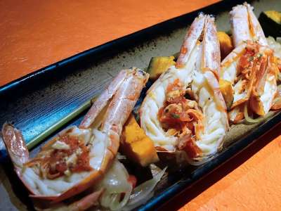 大虾 虾 南瓜 海鲜 烤 美食 食物 煮熟的 融合 餐厅