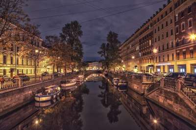 圣彼得斯堡 夜晚 湖 俄罗斯 结构 城市 正面 灯 建造 旅游