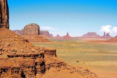 美国 纪念碑谷 国家公园 沙漠 巨大的 景观 全景图 旅游景点