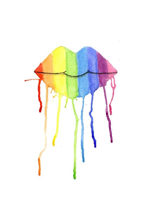 画画 水彩 嘴唇 设计 画 质地 墨水 颜色 纸 艺术的 水