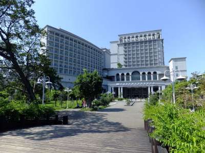 新台北 台湾 景观 医院 建筑物 结构 现代的 天空 云 植物