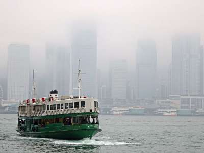 维多利亚港 渡船 海滨 香港邮政 摩天大楼 城市 海 旅行 建造
