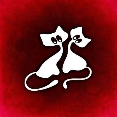 猫 很少 爱 动物 抽象的 情人节 问候卡