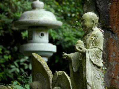 地藏 石头 山 森林 佛 训练
