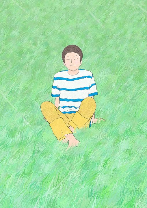 照明 想象力 创造力 画画 绘画 黑和白 男孩 草 微笑