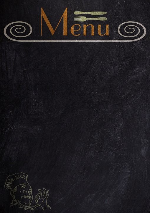 菜单 板 粉笔板 粉笔 标签 免费文本的空间 黑色的 餐厅