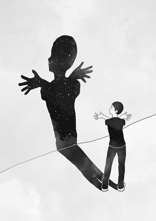 照明 想象力 创造力 画画 绘画 黑和白 童话故事 幻想 男孩