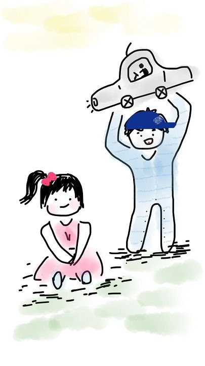 孩子们 兄弟 姐姐 男孩 女孩 播放 玩耍 快乐的 车 玩具车