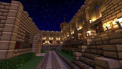 Minecraft 城堡 夜晚 点亮 视频游戏 使成为 棕色的视频