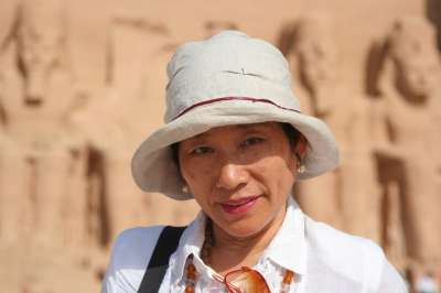 日语 女士 埃及 阿斯旺 阿布辛贝 奈尔 河 寺 废墟 古老的