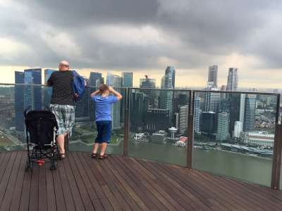 新加坡 看法 城市 男人 爸爸 孩子 游客 之旅 滨海湾金沙