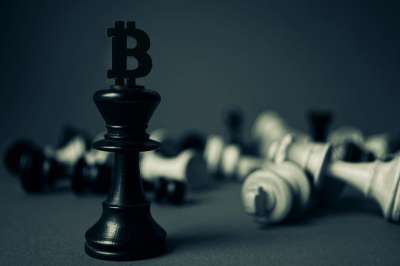比特币 象棋 王 游戏 赢家 优胜者 赢 战略 棋盘上的棋子