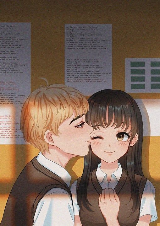 夫妻 学生 动漫 爱 学童 女学生 男生 吻 女朋友 男朋友