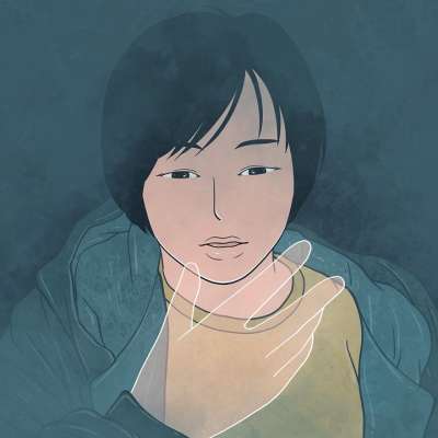 漫画 绘画 女孩 透明度 消失 蓝色的漆 蓝色油漆