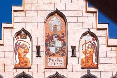 正面 哥特 天使 纹章 立面绘画 Wasserburg 城市