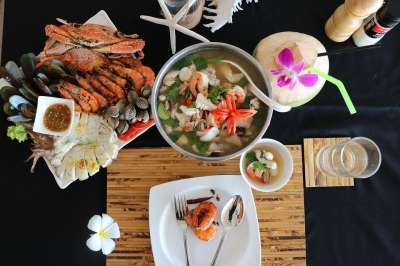 泰国美食 海鲜 海 海滩 晚餐 泰国 蛤蜊 泰国美食 泰国美食