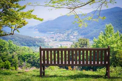 统营 大自然 景观 板凳 椅子 康复 休息 打破 国家公园
