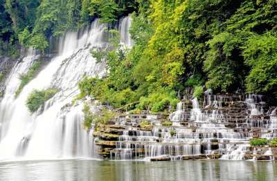 瀑布 双胞胎摔倒 水 景观 自然 旅行 山 环境 自然景观