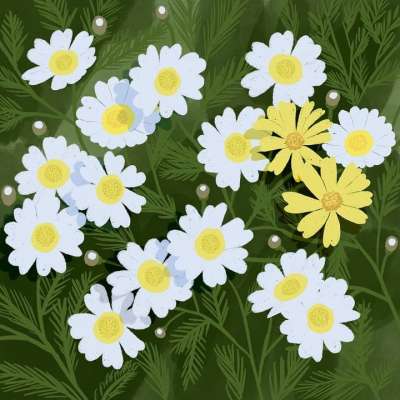 花 艺术品 绘画 雏菊 数字艺术 自然 植物学 盛开 开花 花