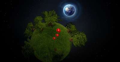 Smallworld的 小星球 行星 子弹 树木 甲虫 瓢虫 灯光