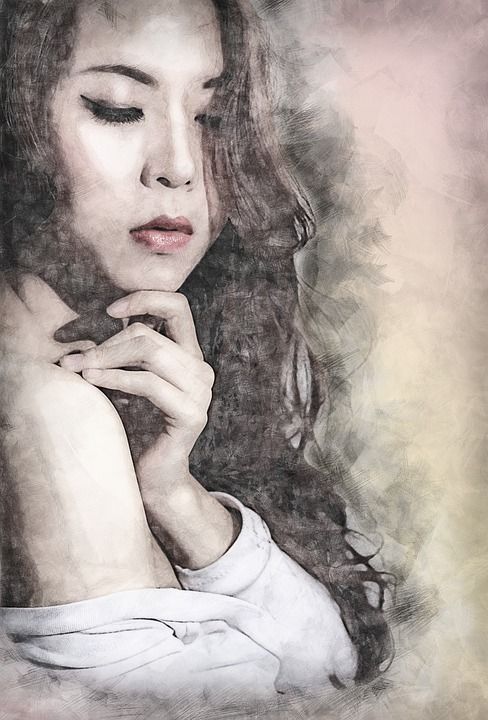 女性 美丽的 页 长发 红唇 亚洲 女孩 优美 好的 美丽