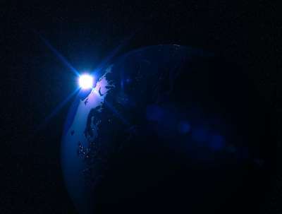 地球 日出 抽象的 蓝色星球 阳光 天堂 空间 气氛 天体