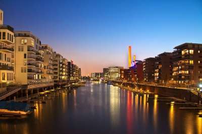 Frankfurth Am Main 乐器展 夜晚 城市 剪影