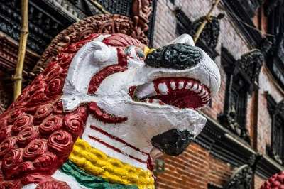 巴桑塔普尔 尼泊尔 地标 老虎的雕像 雕像 神圣 寺庙 宗教的