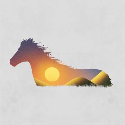 马 日落 丘陵 日出 黄昏 晚上 早晨 太阳 阳光 山 梦