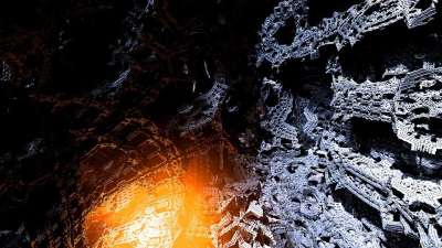 火山 在里面 虚拟景观 乌托邦 建筑学 分形 结构 建造 质地