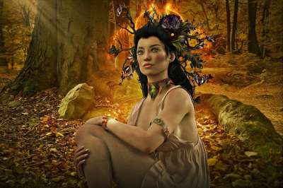 幻想 哥特 仙女 肖像 幻想肖像 魔法 女士 女性 美丽 裙子