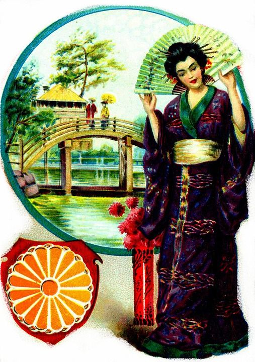 日本 日本人 女孩 女人 优雅的 时尚 典型服装 公园 象征