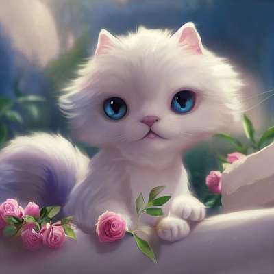 猫 小猫 可爱猫咪 花朵 可爱的小猫 动物 玫瑰 自然 颜色