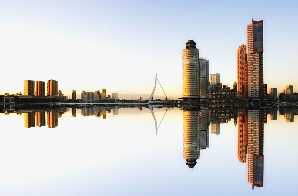 天际线, 鹿特丹, 建筑学, 荷兰, 城市, 摩天大楼, 水, 港口