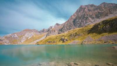 萨内奇水库 湖 山 阿尔卑斯山 岩石 景观 水 自然 景区