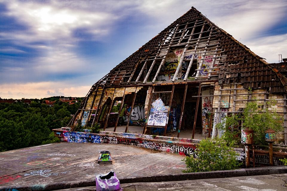 失落的地方, 大陆的, 汉诺威, 弃, 工厂, 屋顶, 建筑学