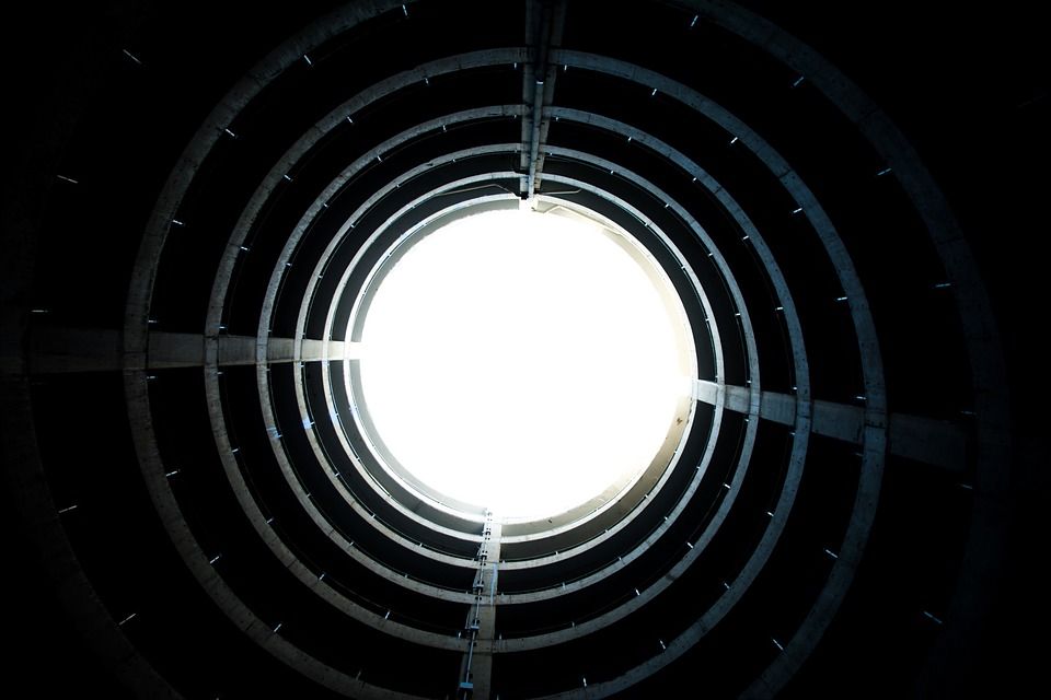 结构, 隧道, 圆形的, 走廊, 看法, 城市的, 建造, 3D, 未来派