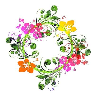花 花卉图案 植物群 戒指 绑定 模板 复古的 开花 再试一次