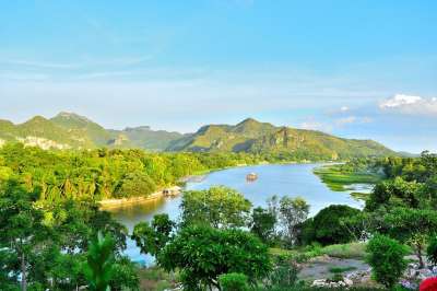 山 河 旅游景点 看法 美丽的 褪色 湄公河 泰国 自然 景观