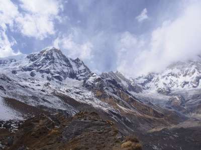尼泊尔 Basecamp 喜马拉雅山 山 雪 景观