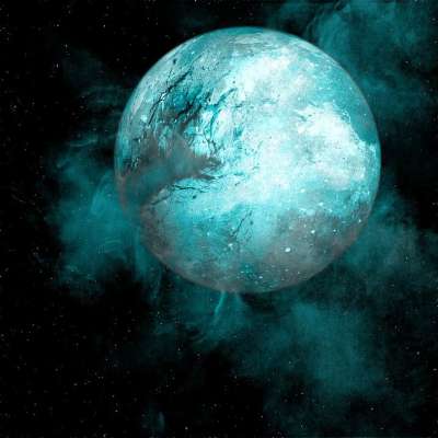 科幻 科幻小说 宇宙 行星 月亮灰尘 粒子 爆炸 青色 蓝色的