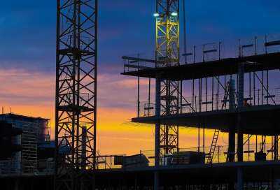 建造 工地 晚上的气氛 夜拍 施工作业 建房 摩天大楼 起重机