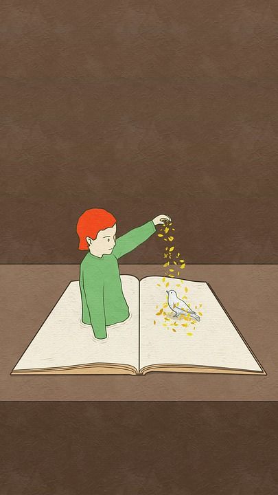 绘画 创造力 网格 叶子 孩子 书 故事 小说 文学 棕色书