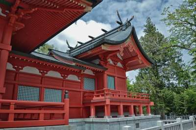 富士见 日本 神社 寺庙 信仰 宗教 天空 云 树木 结构
