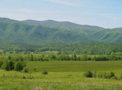 田纳西州 Smokies 黑烟山 谷 山 景观 领域 草地 宁静