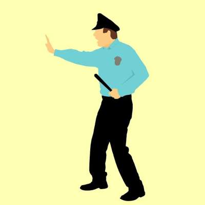 设计 警察 安全 卡通人物 主意 指挥棒 蓝色的 俱乐部 犯罪